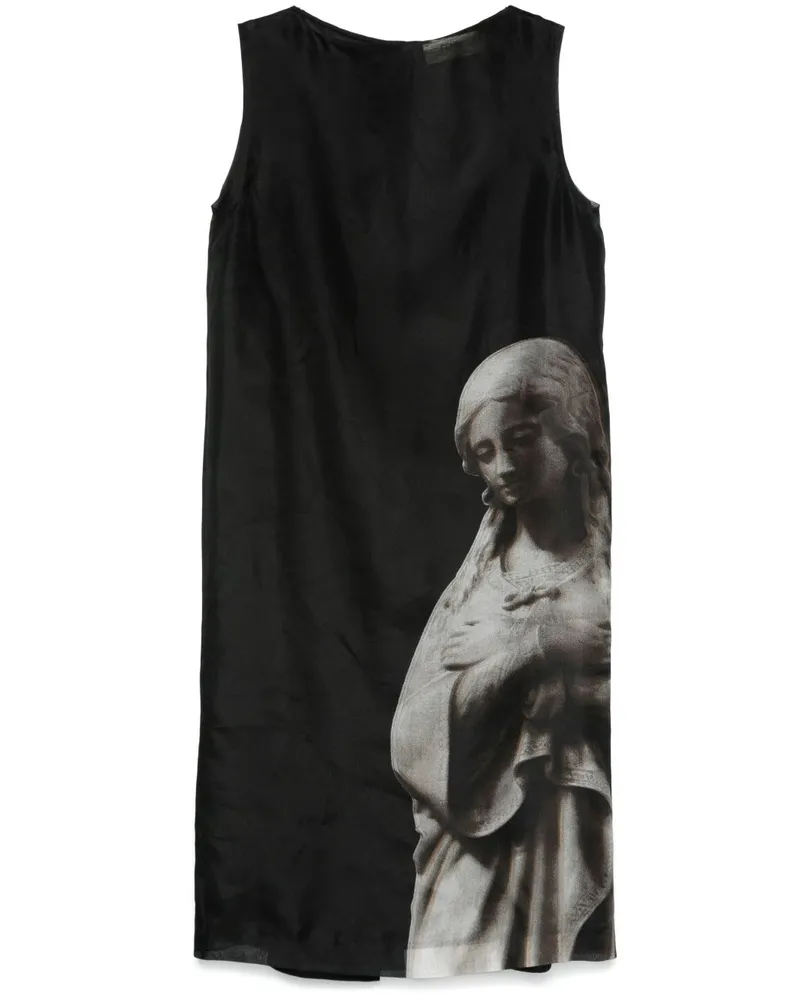 Fendi Roman Midikleid mit Statuen-Print - Schwarz Schwarz