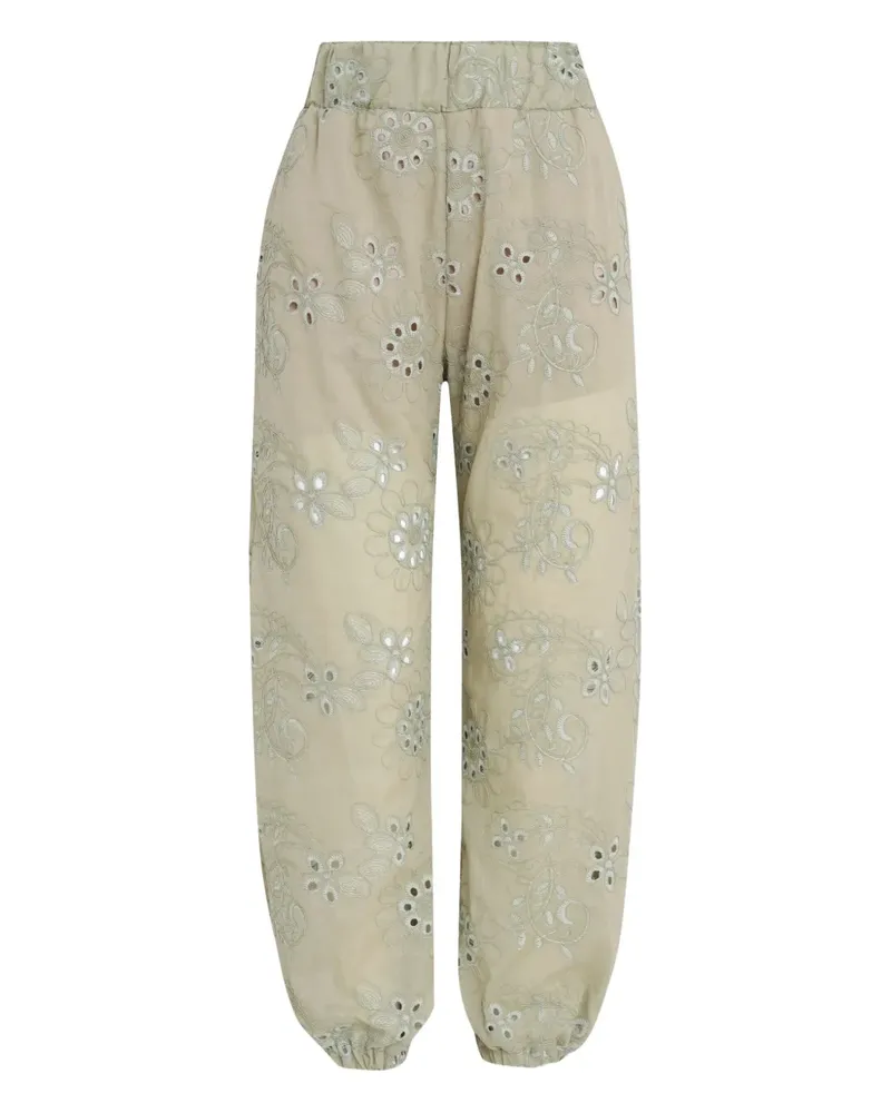 BRIGITTE Jasmine eyelet-embroidered trousers - Grün Grün