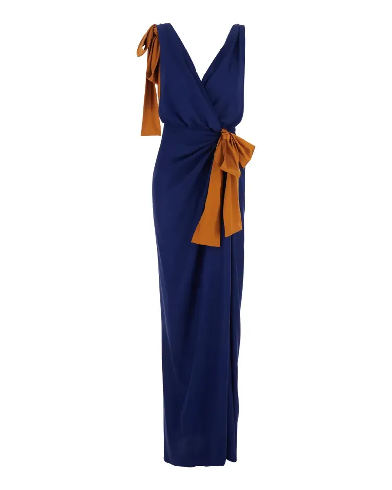 Saint Laurent Kleid mit V-Ausschnitt - Blau Blau