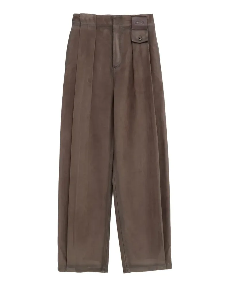 Loewe button pleated trousers - Braun Braun