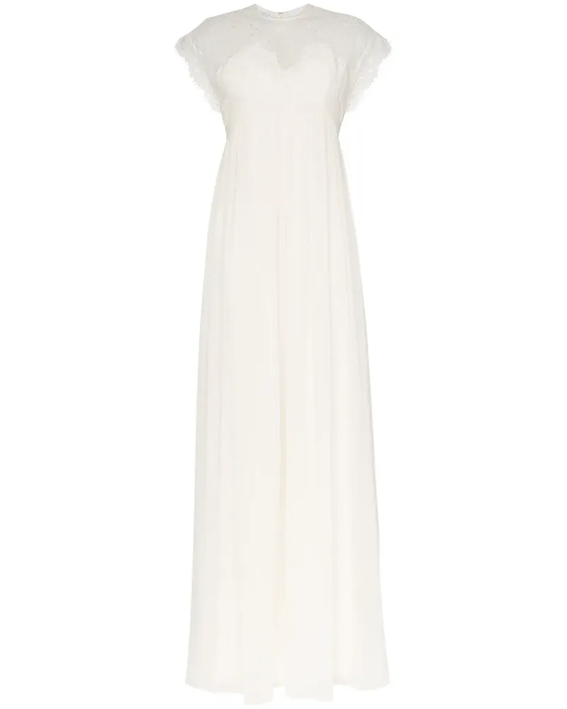 Giambattista Valli Empire-Maxikleid mit Spitzeneinsatz - Weiß Weiß