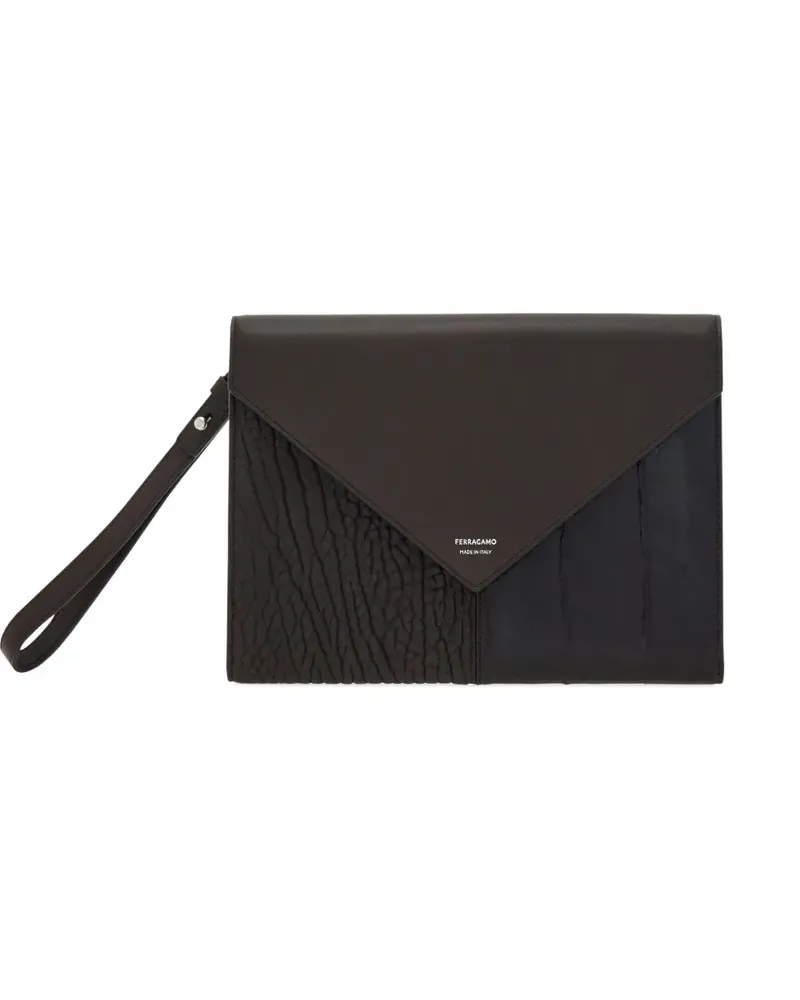 Ferragamo Clutch mit Klappe - Braun Braun