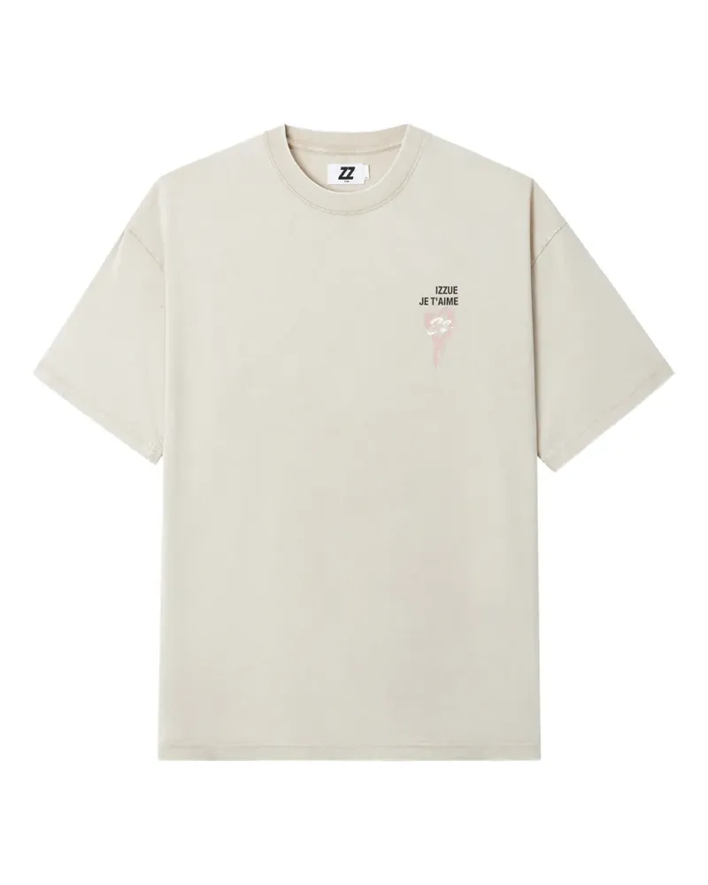 Izzue graphic-print short-sleeve T-shirt - Nude Nude