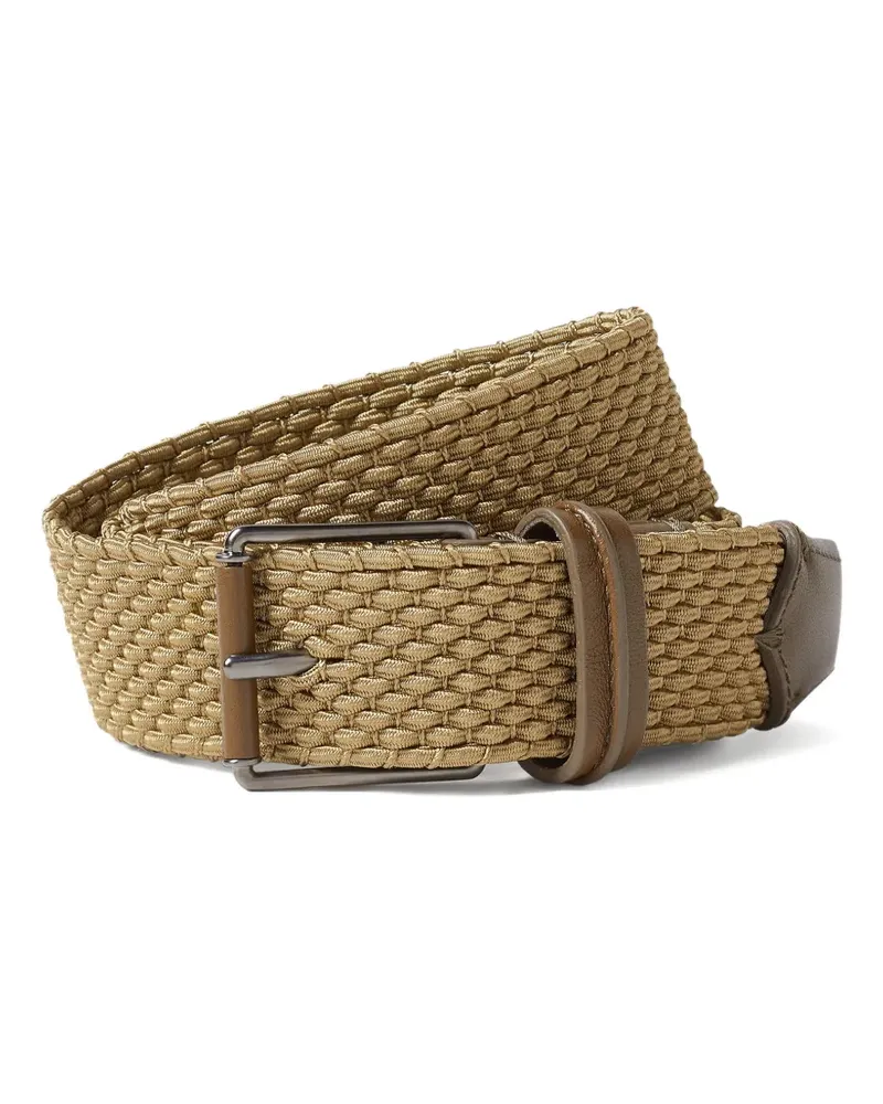 Ermenegildo Zegna Gewebter olivgrüner Gürtel - Nude Nude