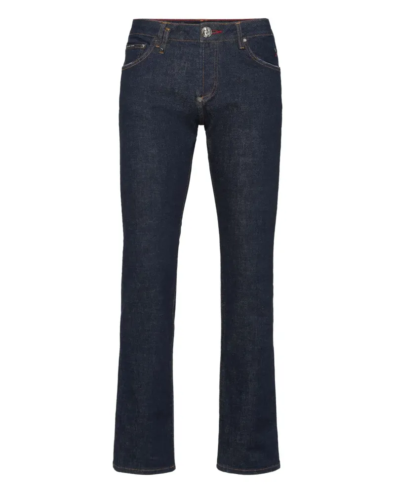 Philipp Plein Jeans mit Wappenstickerei - Blau Blau