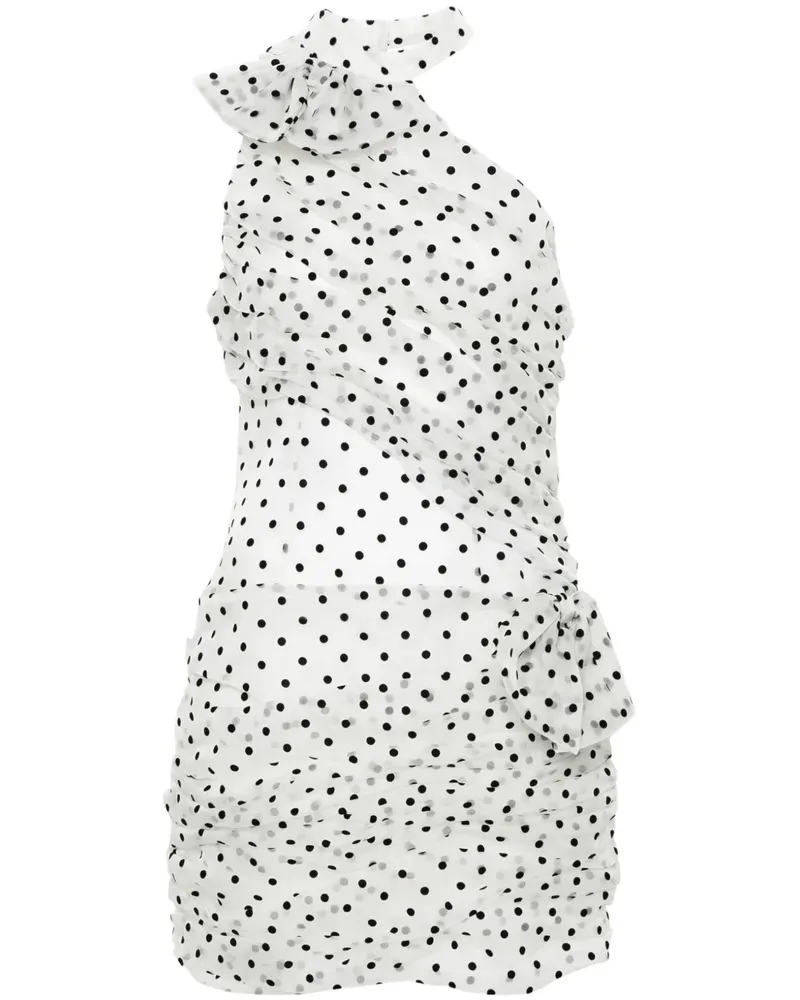 Alessandra Rich Gepunktetes Minikleid - Weiß Weiß