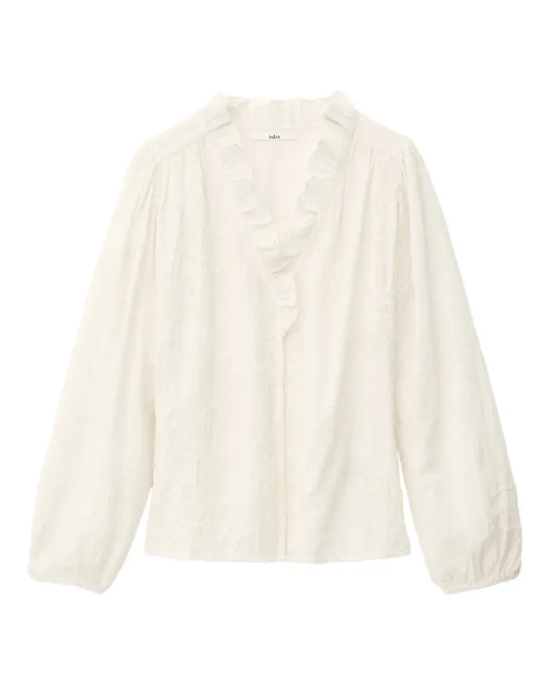 ba&sh Petty ruffled embroidered blouse - Weiß Weiß