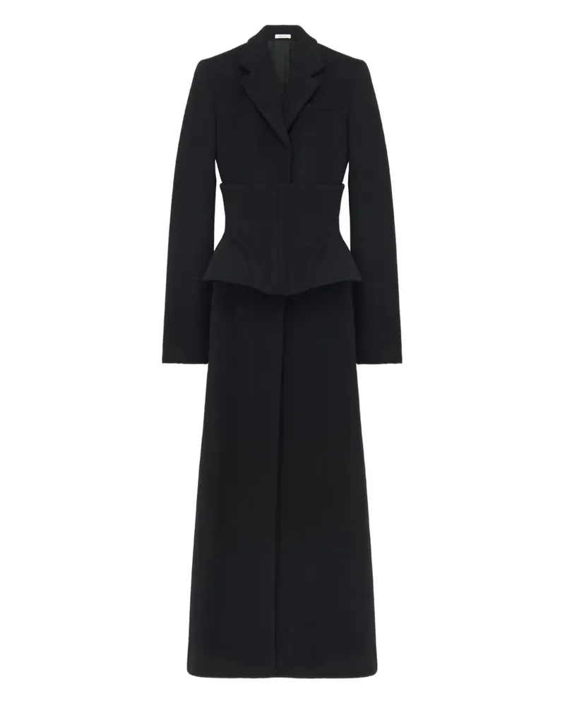 Alexander McQueen peplum coat - Schwarz Schwarz