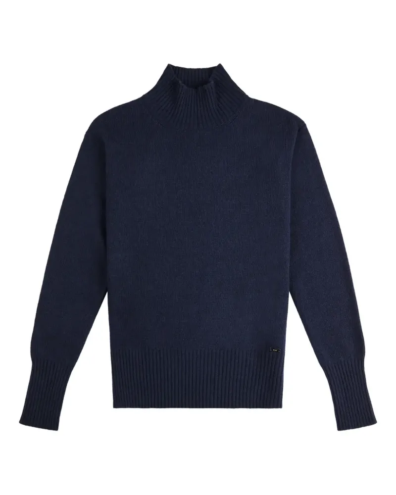 Fay Pullover mit geripptem Saum - Blau Blau