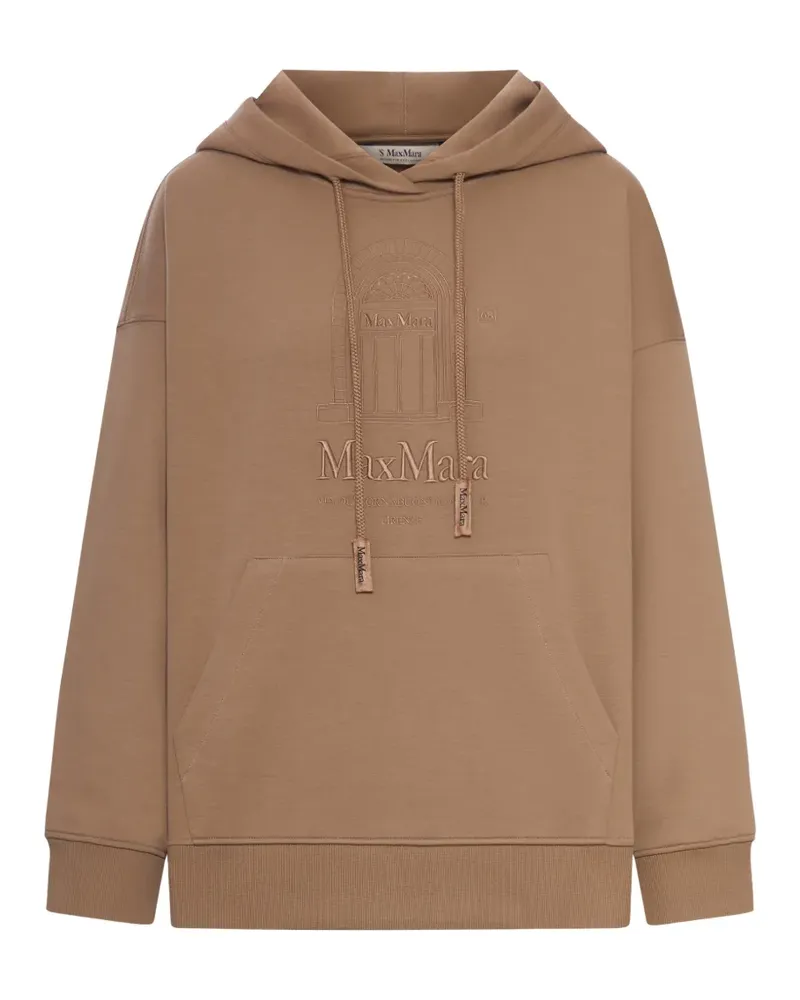 Max Mara Max Mara logo-embroidered hooded hoodie - Nude Nude