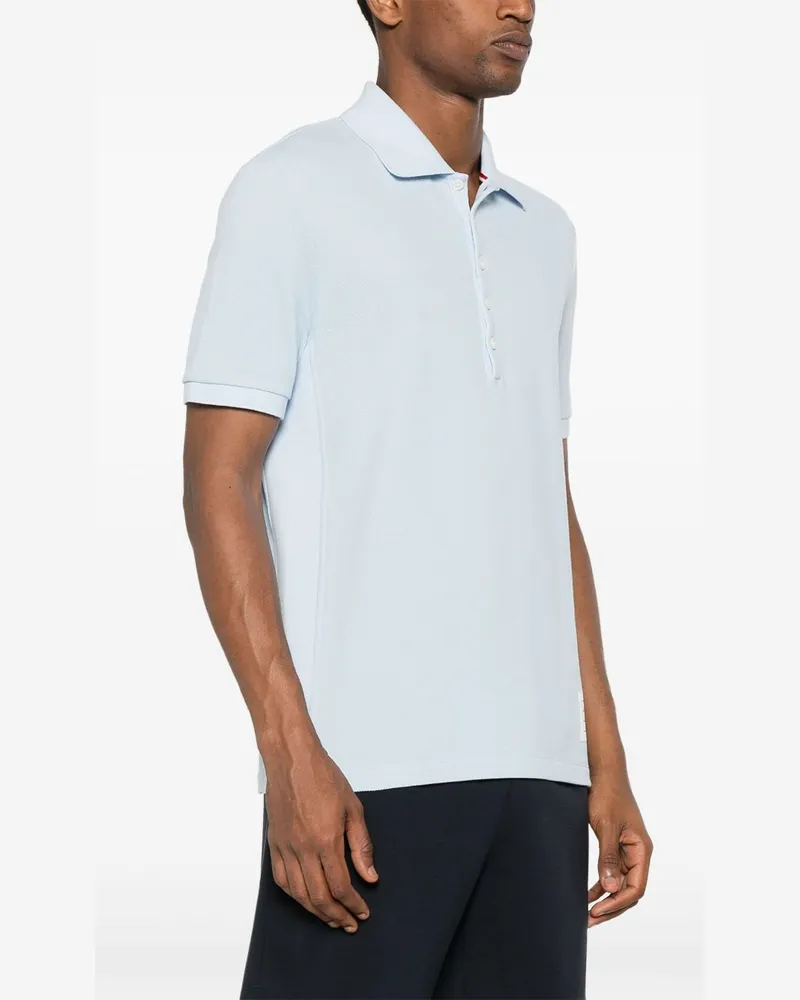 Thom Browne Poloshirt mit Logo-Streifen - Blau Blau