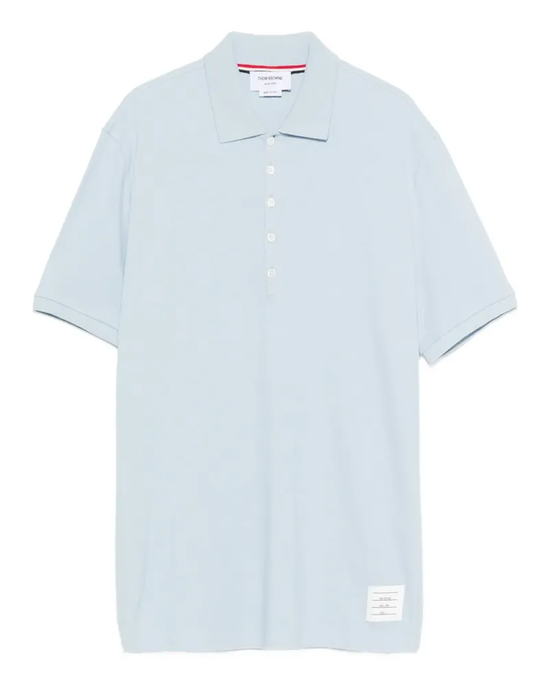 Thom Browne Poloshirt mit Logo-Streifen - Blau Blau