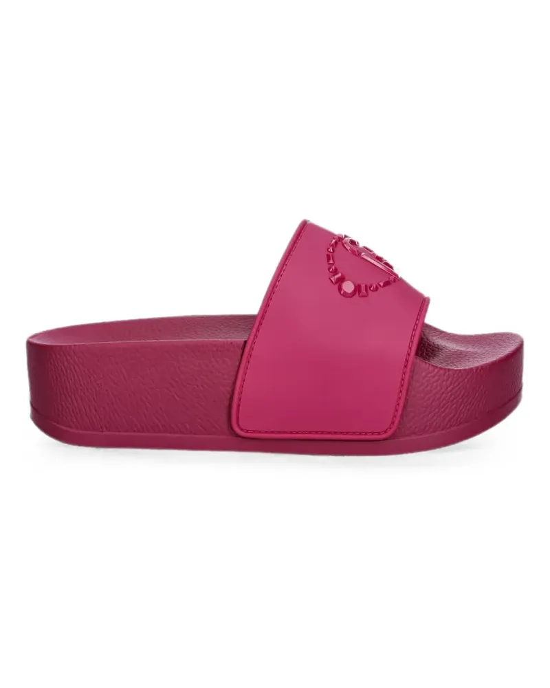 Liu Jo embossed-logo platform slides - Rosa Rosa