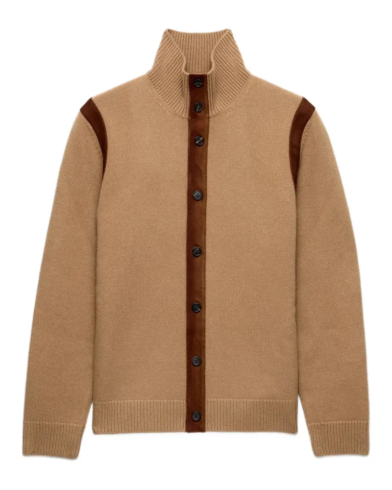 Prada Cardigan mit Lederapplikationen - Nude Nude