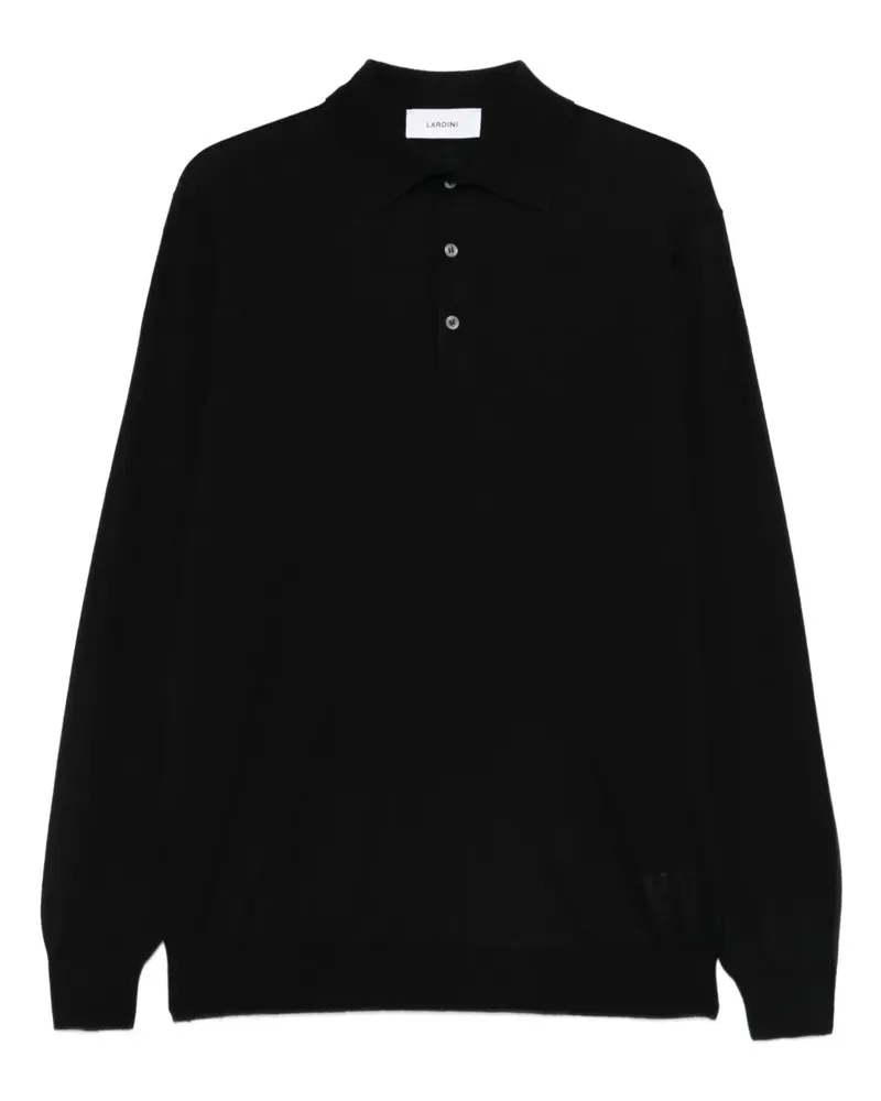 LARDINI Langärmeliges Poloshirt - Schwarz Schwarz