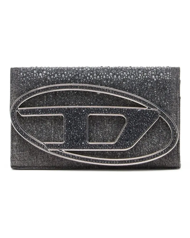 Diesel 1DR Jeans-Portemonnaie mit Kristallen - Schwarz Schwarz