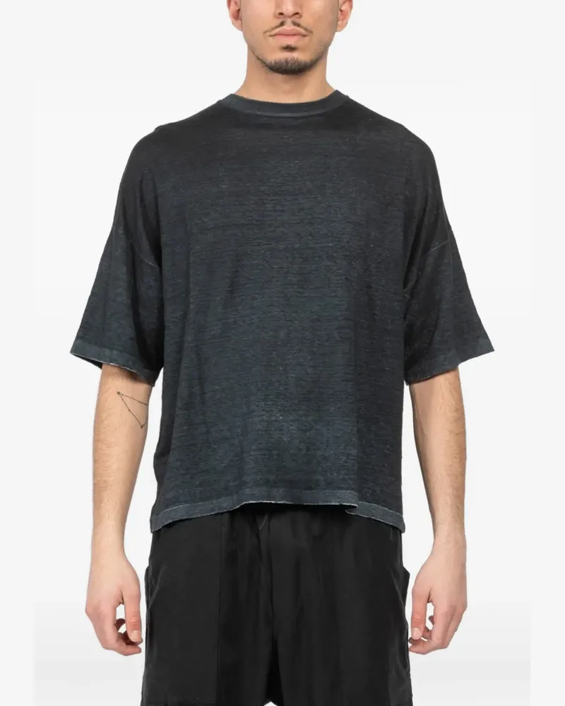 Avant Toi linen t-shirt - Schwarz Schwarz