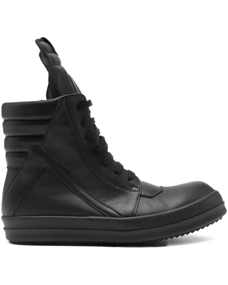 Rick Owens Wattierte Geobasket High-Top-Sneakers mit Reißverschluss - Schwarz Schwarz