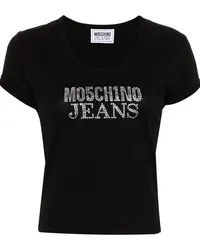 Moschino T-Shirt mit Kristallen Schwarz