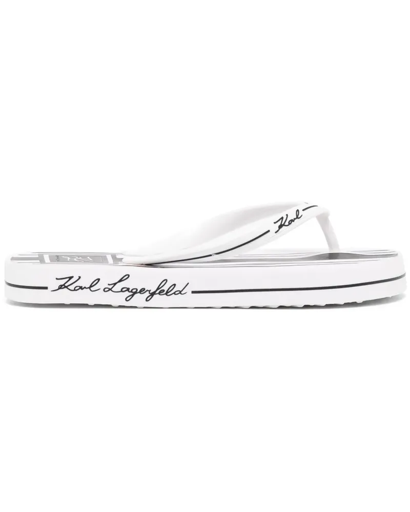 Karl Lagerfeld Flip-Flops mit Logo-Print - Weiß Weiß