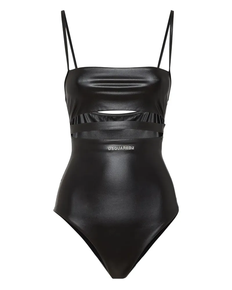 Dsquared2 faux-leather swimsuit - Schwarz Schwarz