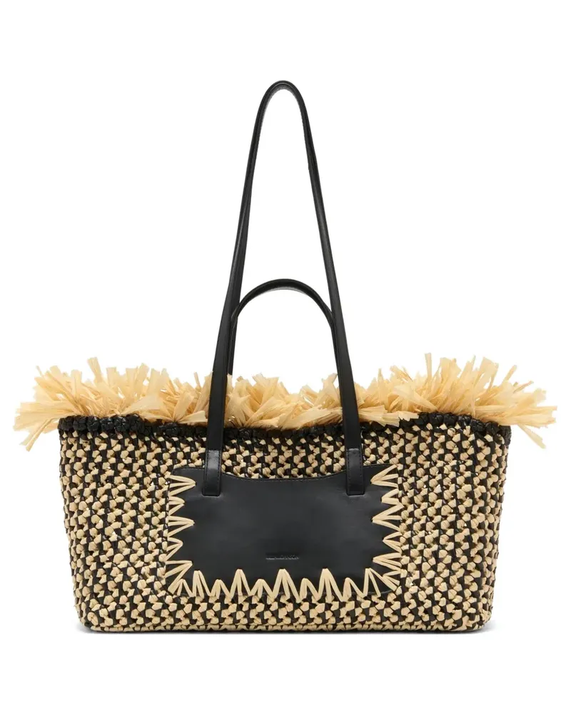 Ulla Johnson small Lali fringe-trim tote bag - Nude Nude