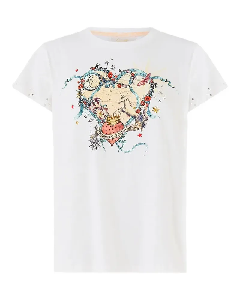 Camilla The House Of Horoscopes slim fit round neck T-Shirt - Weiß Weiß