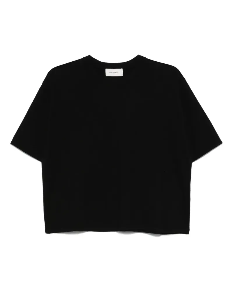 Lisa Yang Gestricktes T-Shirt - Schwarz Schwarz
