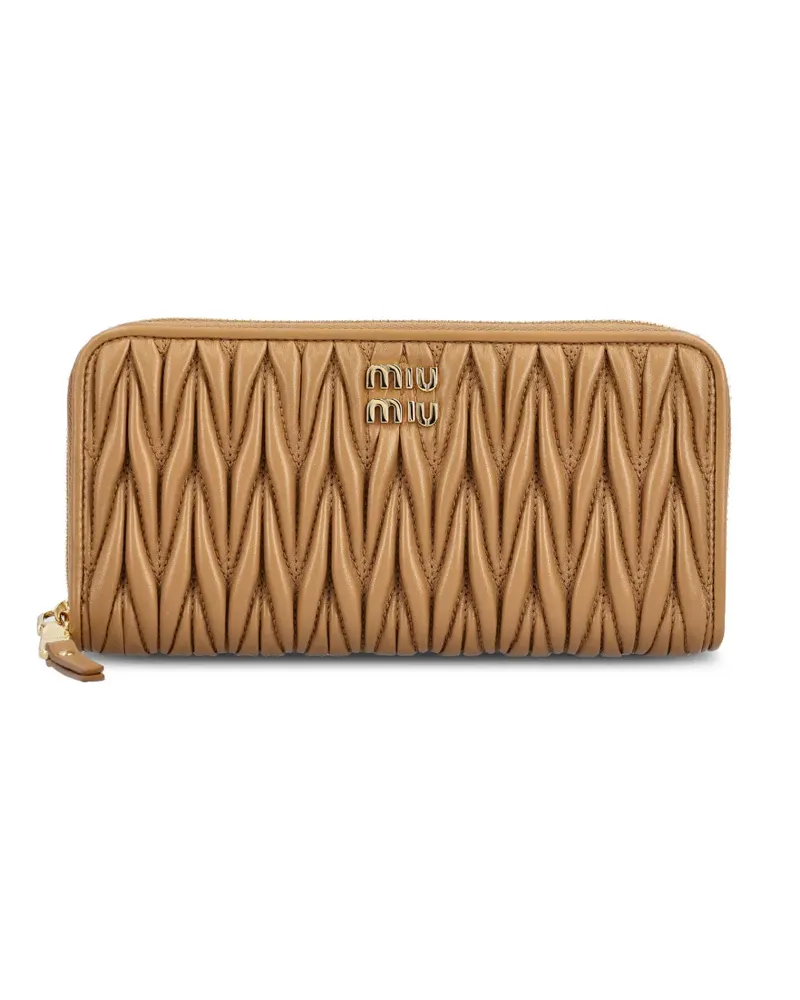 Miu Miu Großes Portemonnaie mit Matelassé-Motiv - Braun Braun