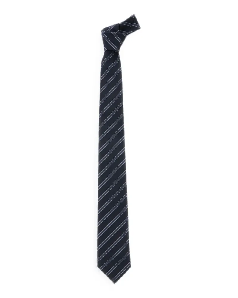 Emporio Armani Krawatte mit diagonalen Streifen - Blau Blau