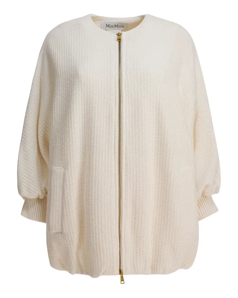Max Mara WHITE CASHMERE JACKET - Nude Nude