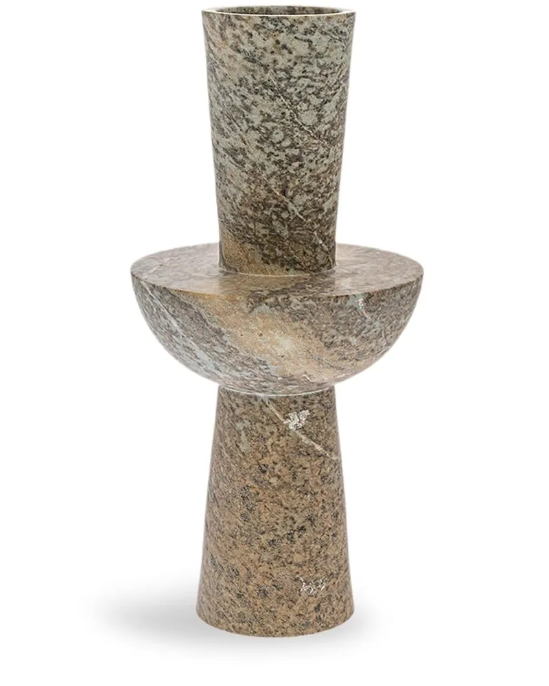 Gardeco Totem 03 Vase aus Stein - Braun Braun
