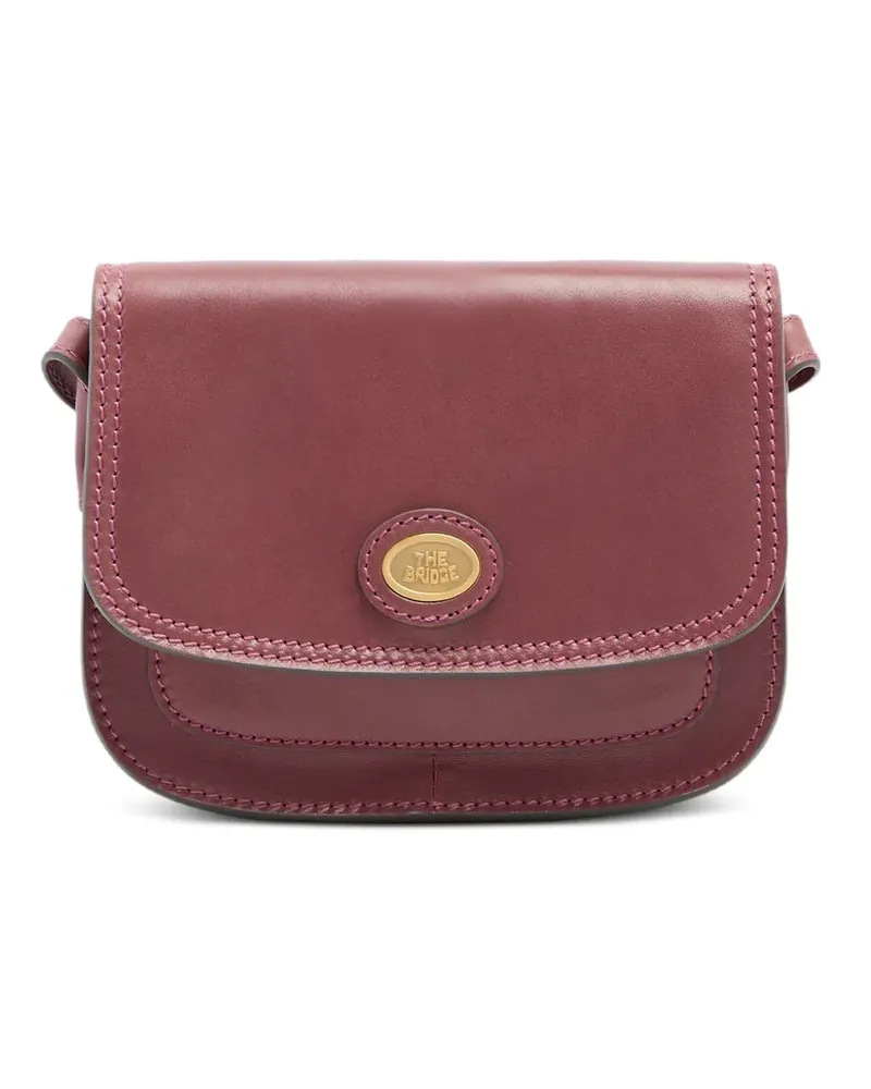 The Bridge small logo-plaque leather cross body bag - Rosa Rosa