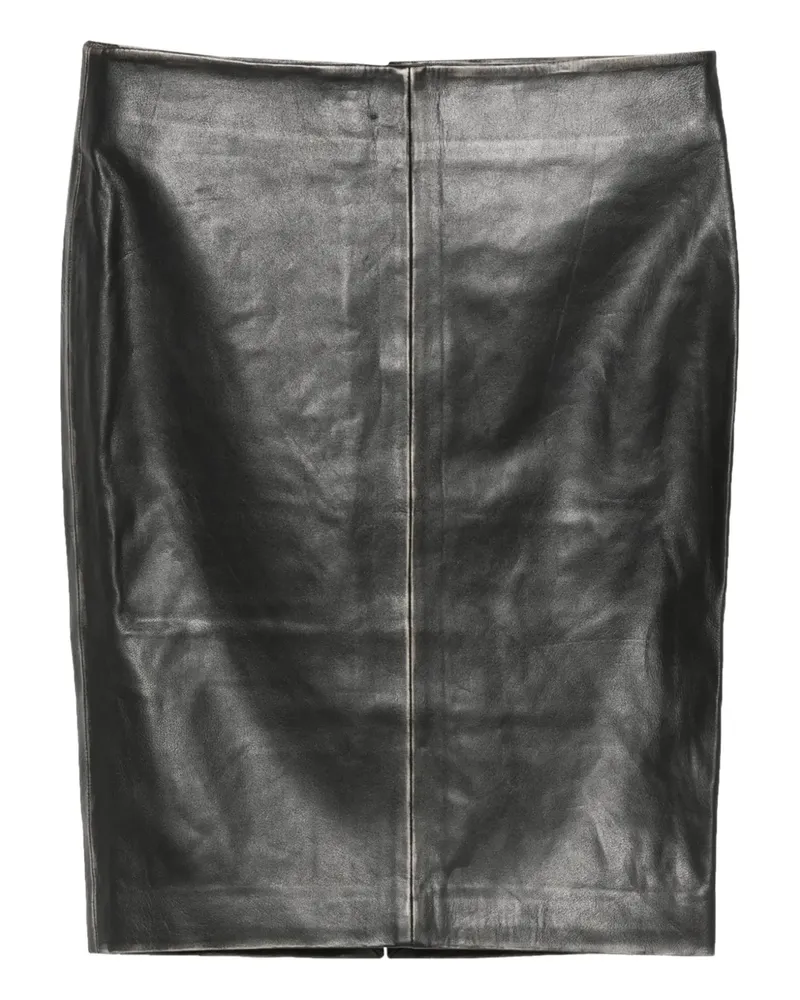 St. Agni Bleistiftrock aus Leder - Schwarz Schwarz