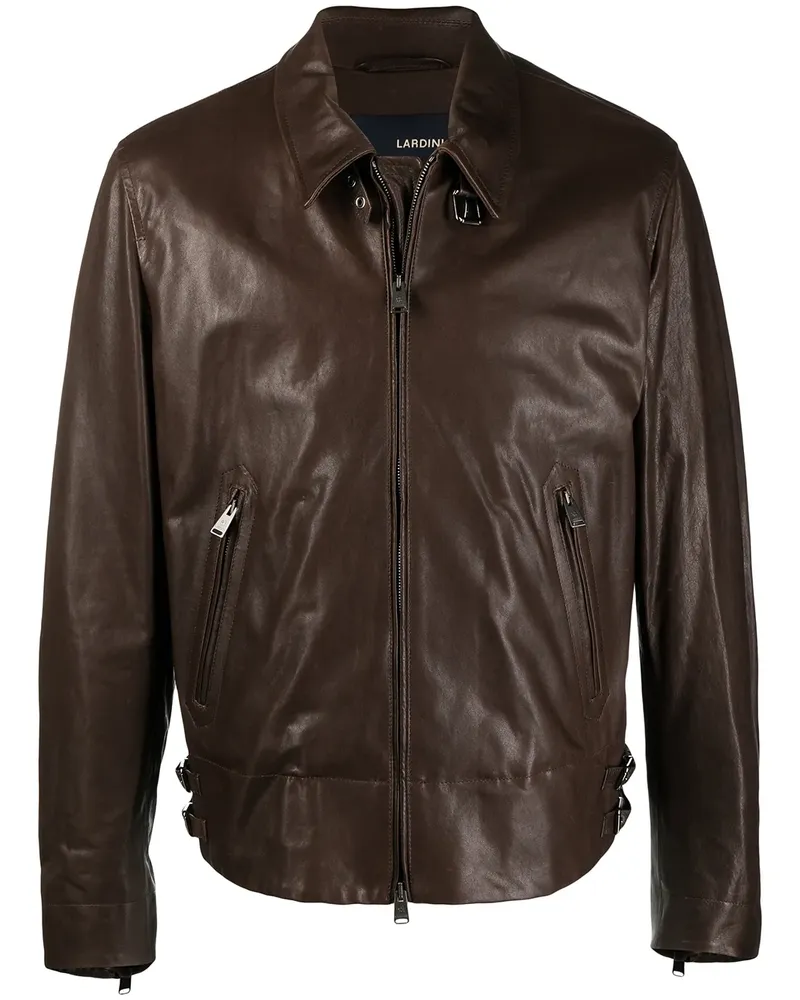 LARDINI Klassische Lederjacke - Braun Braun
