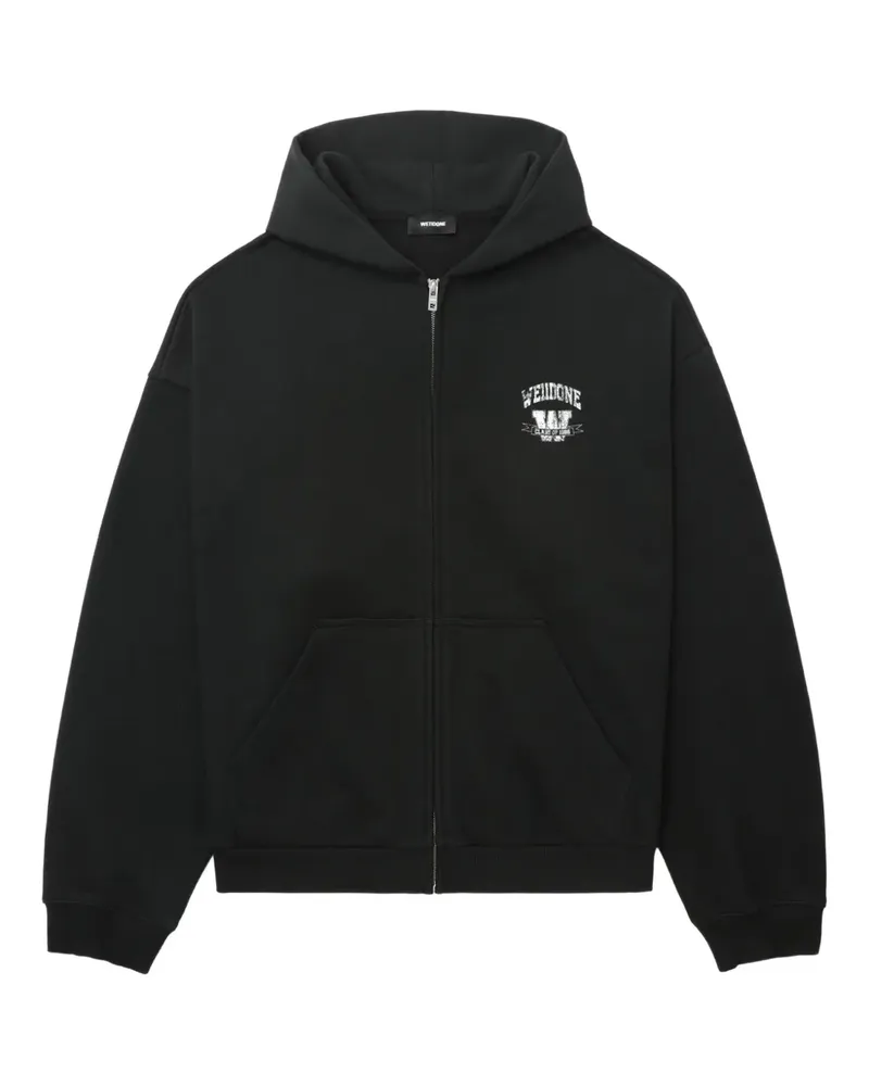 WE 11 DONE Kapuzenjacke mit Logo-Print - Schwarz Schwarz