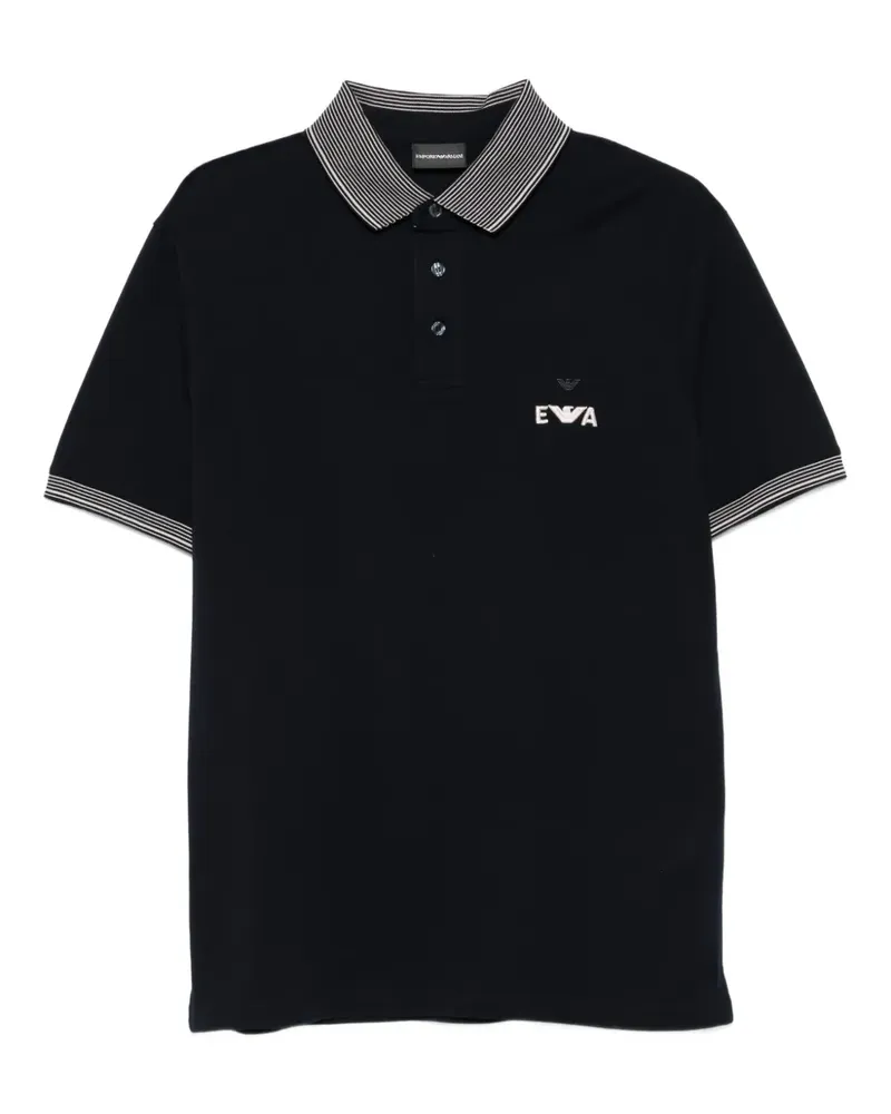 Emporio Armani Poloshirt mit Adler-Logo - Blau Blau