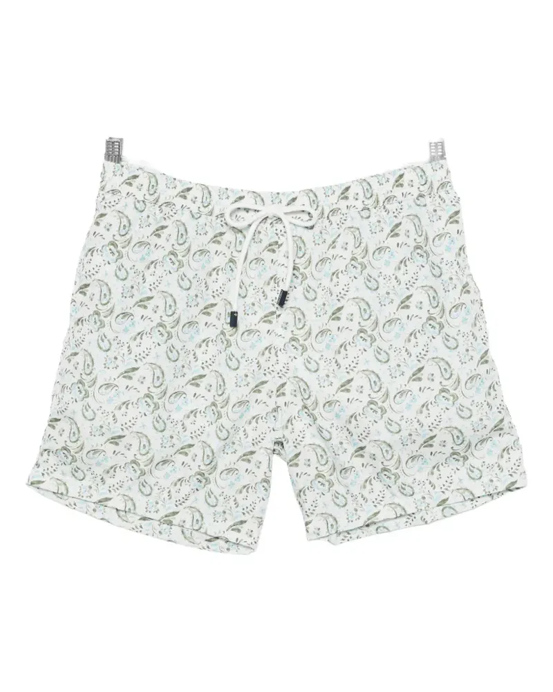 BARBA paisley-print drawstring swim shorts - Weiß Weiß