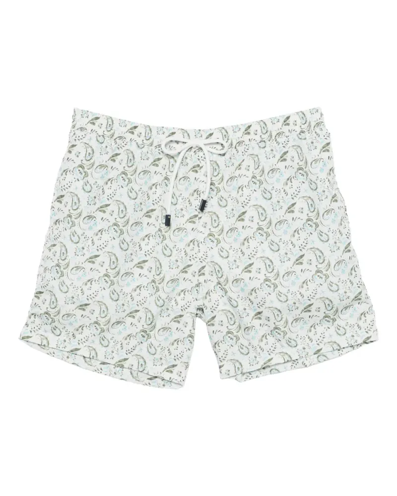 BARBA paisley-print drawstring swim shorts - Weiß Weiß
