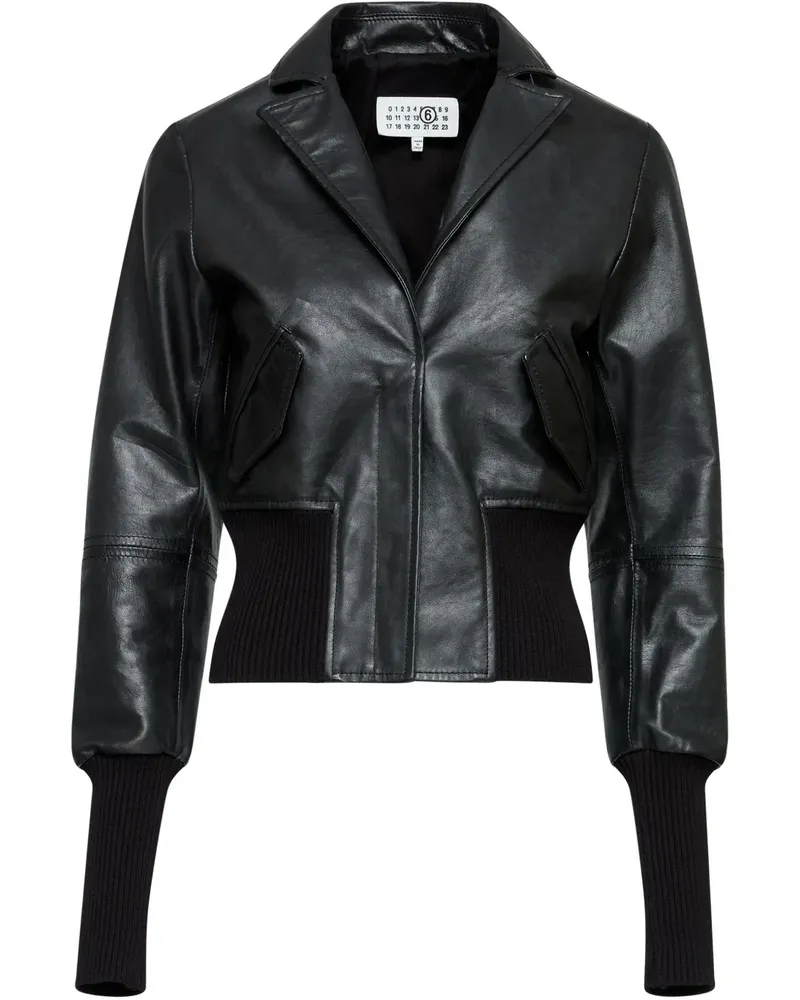 Maison Margiela Klassische Lederjacke - Schwarz Schwarz