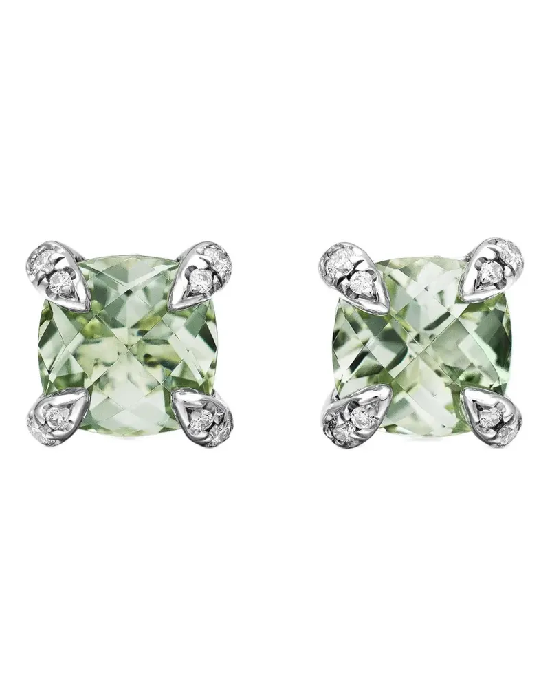 David Yurman Petite Chatelaine Ohrstecker mit Prasiolith und Diamanten 6mm - Grün Grün