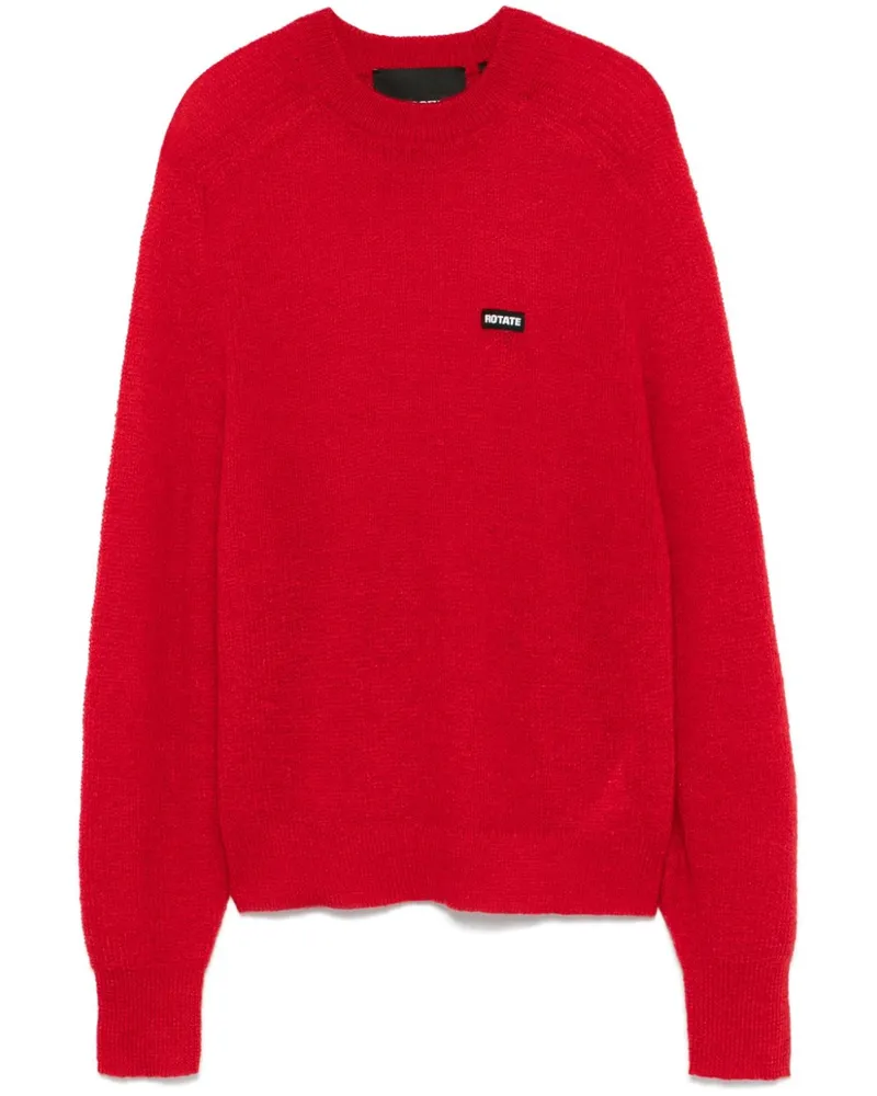 ROTATE Birger Christensen Pullover mit Logo-Patch Rot