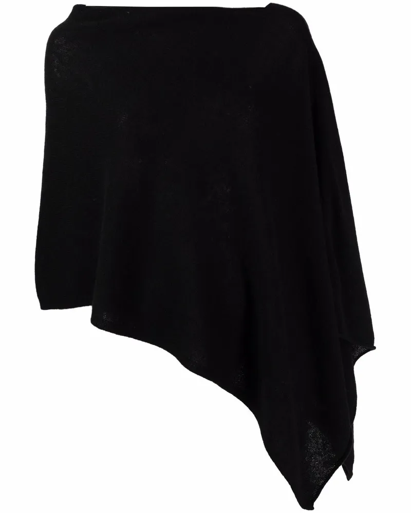 Blanca Asymmetrischer Kaschmir-Poncho - Schwarz Schwarz