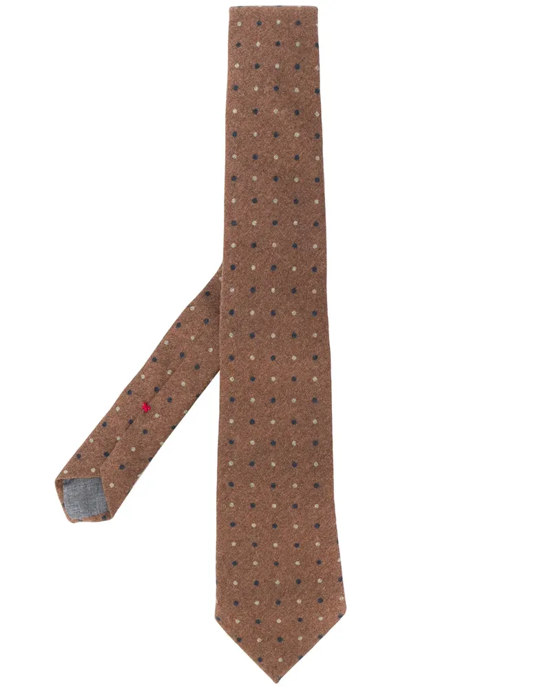 Brunello Cucinelli Krawatte mit Punkten - Braun Braun