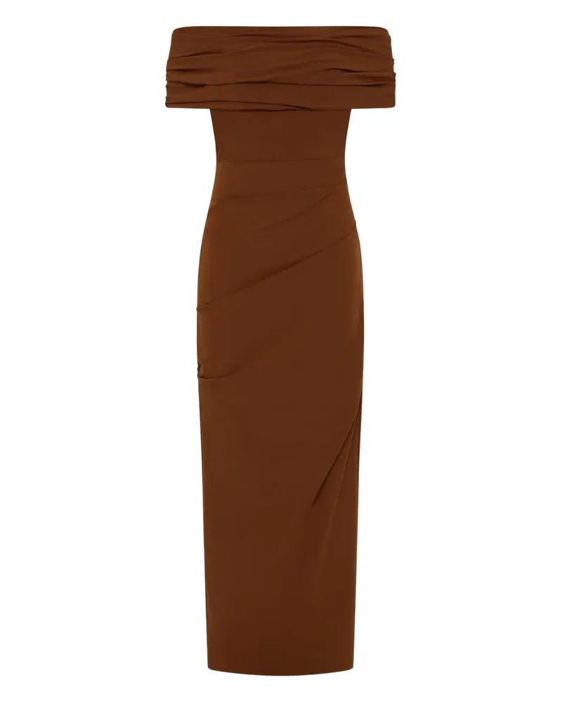 Rachel Gilbert Schulterfreies Camille Maxikleid - Braun Braun