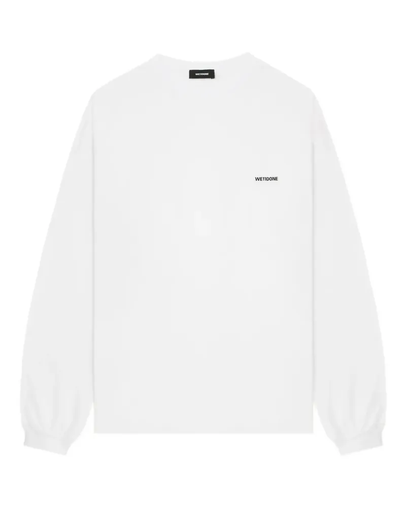 WE 11 DONE Langarmshirt mit Stickerei - Weiß Weiß