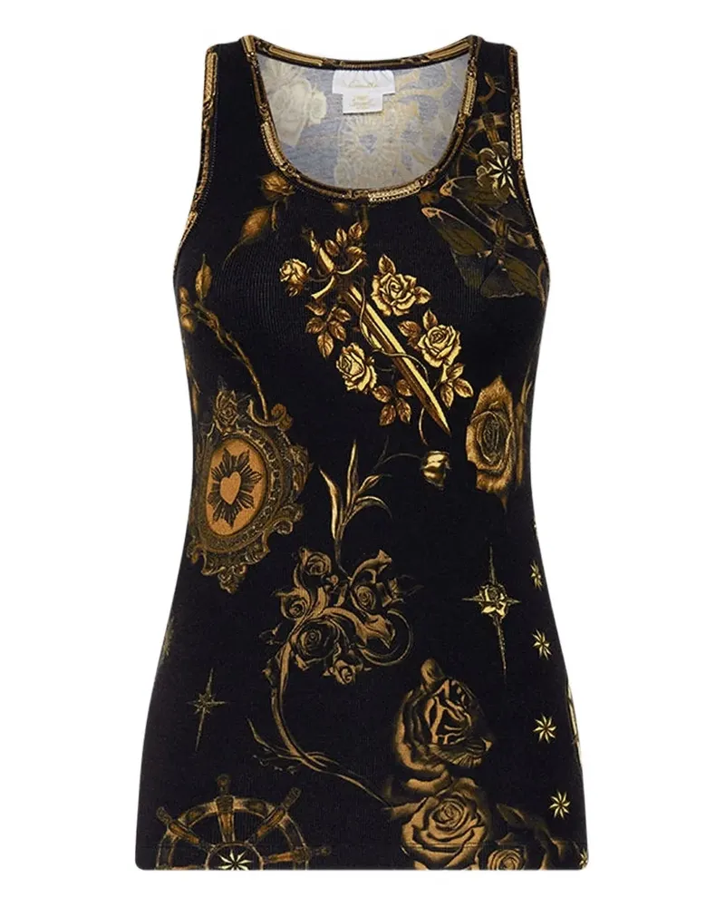 Camilla Tanktop mit U-Ausschnitt - Schwarz Schwarz