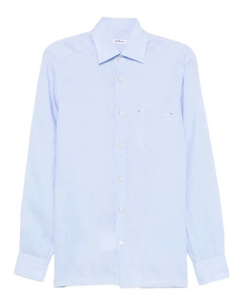 Kiton Hemd mit Brusttaschen - Blau Blau