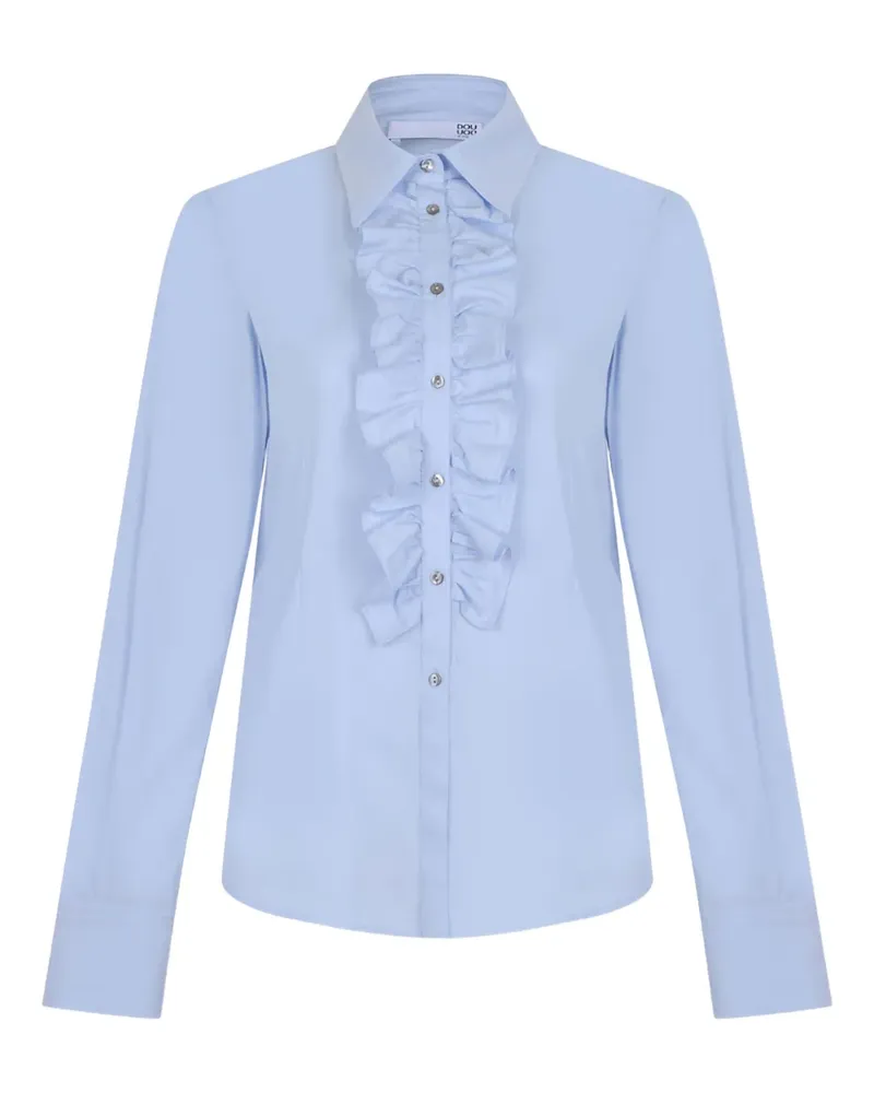 DOUUOD ruffled-detail shirt - Blau Blau