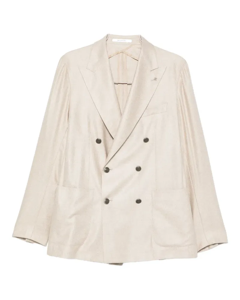 Tagliatore double-breasted notched blazer - Nude Nude